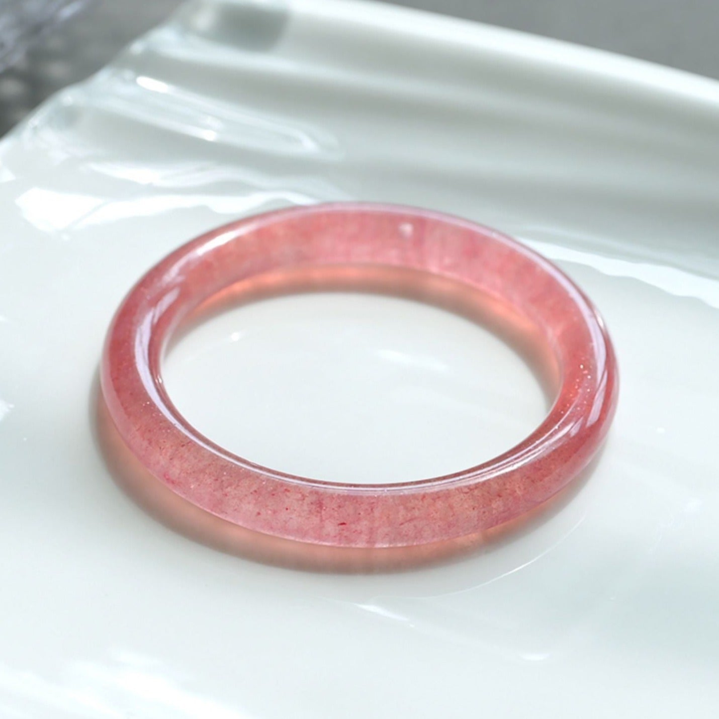 Sweet Love - Strawberry Quartz Bangle Bracelet (Pre-Sale) (Some in stock)