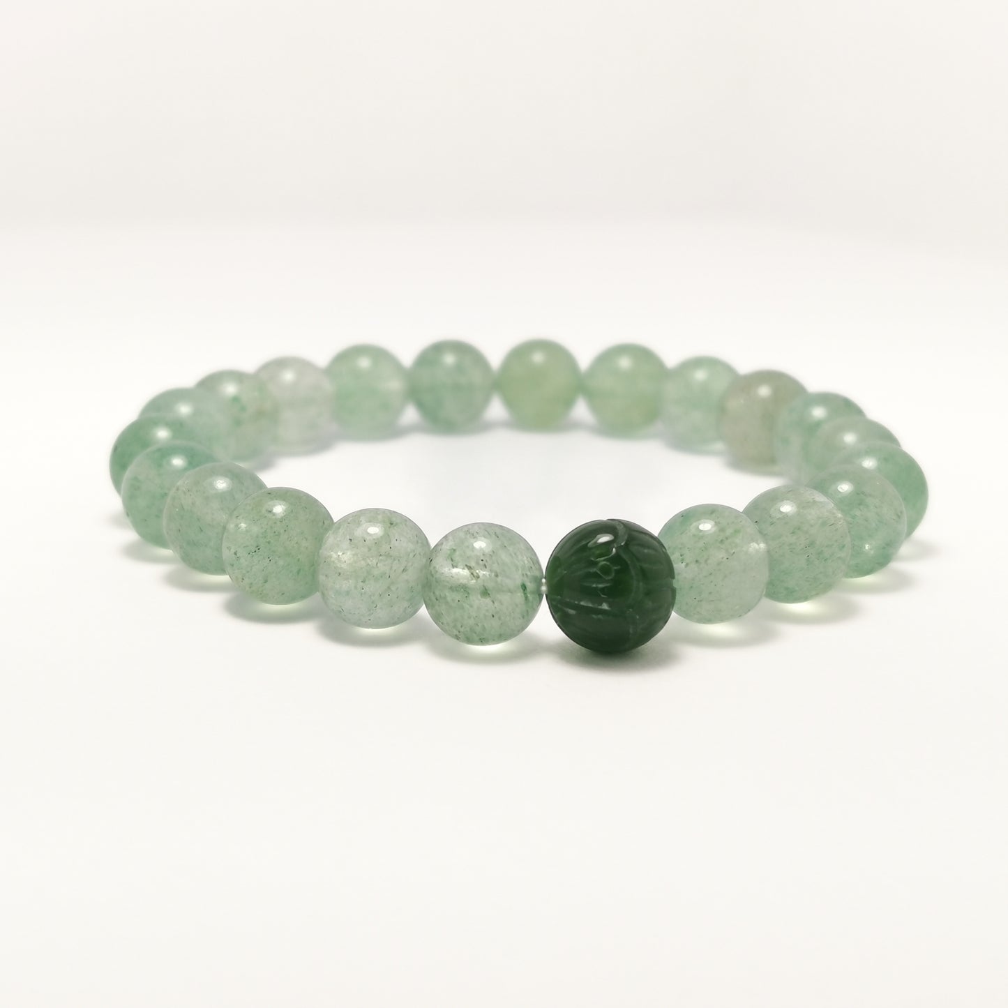 Green Fairy - Green Strawberry Quartz & Jade Bracelet