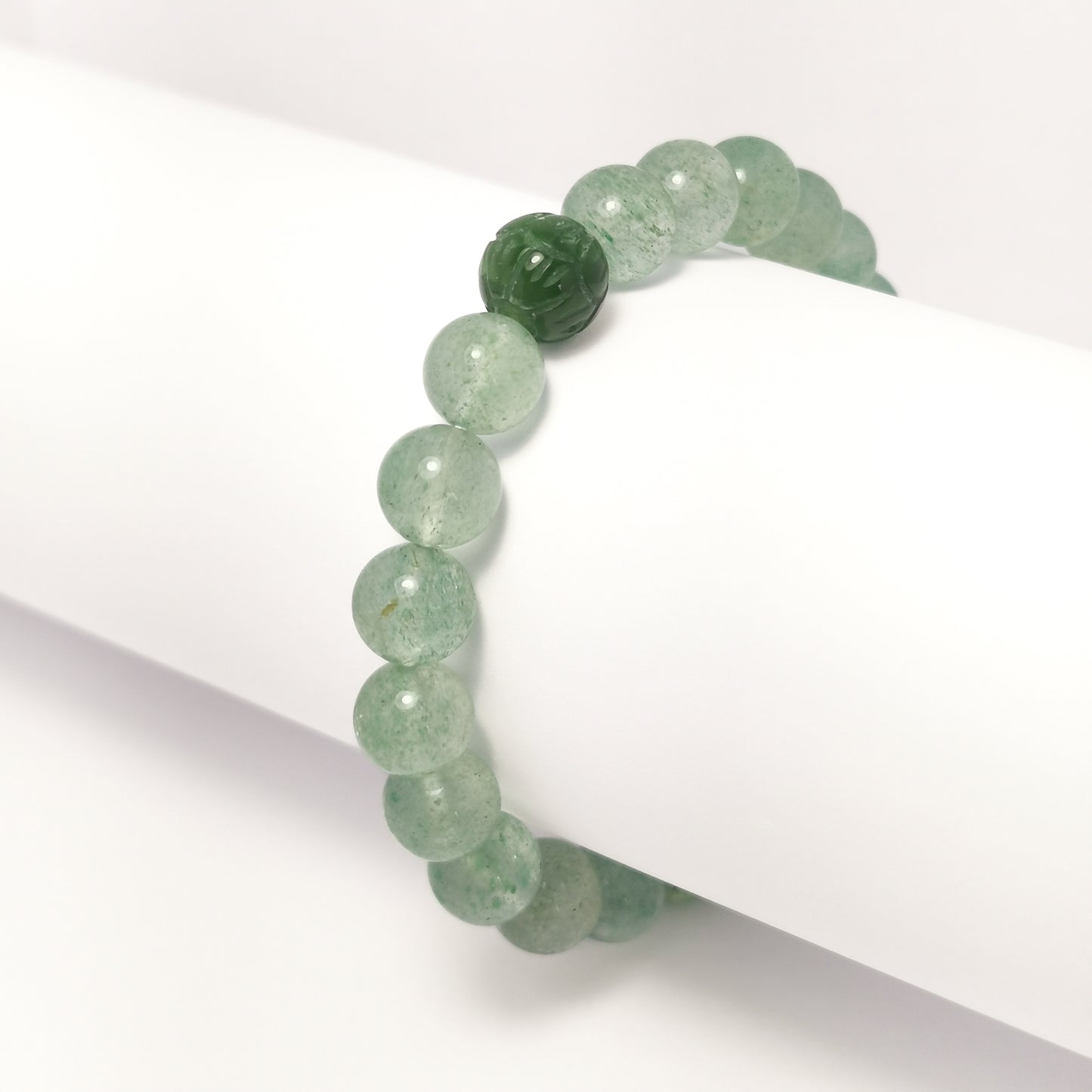 Green Fairy - Green Strawberry Quartz & Jade Bracelet