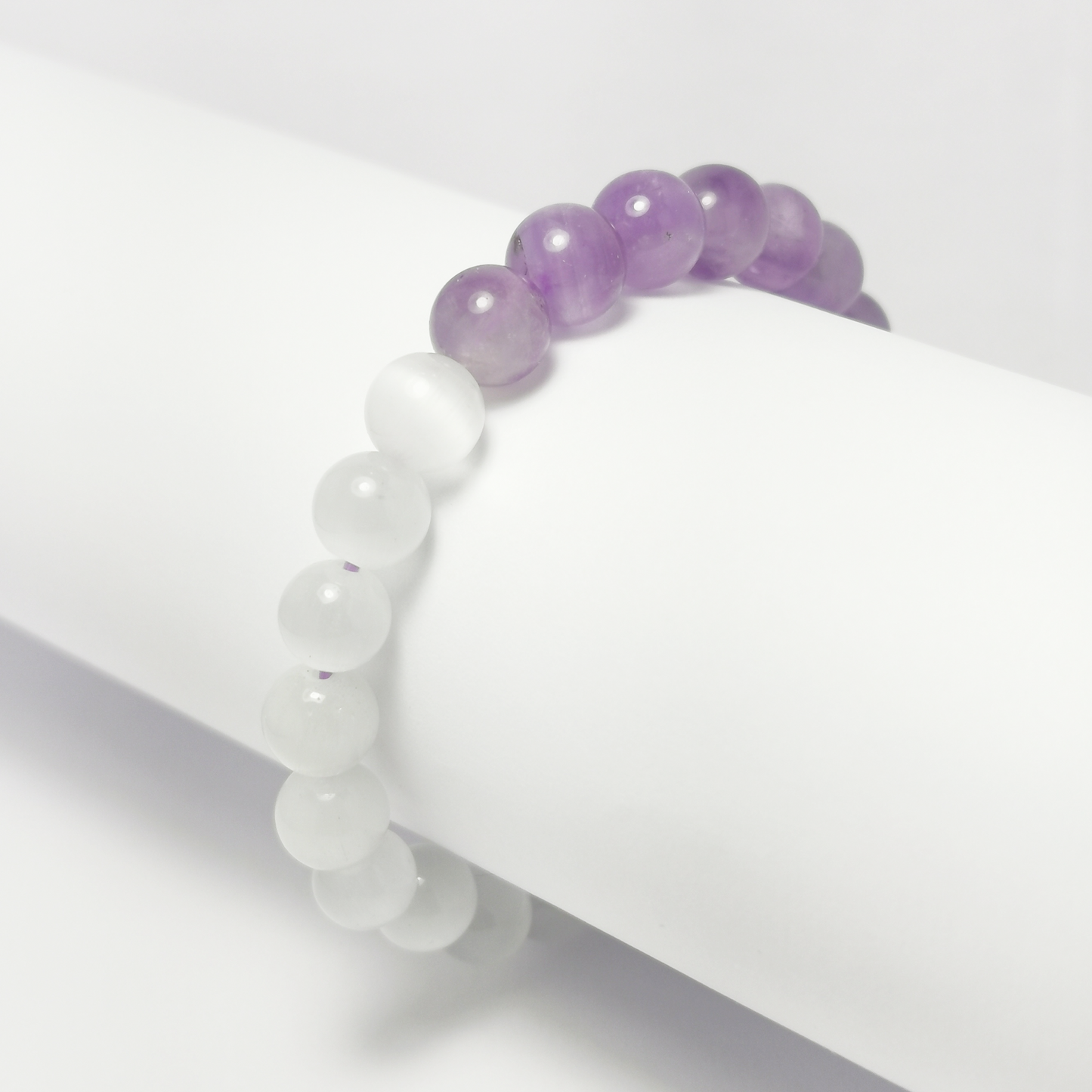 The Future - Lavender Amethyst & White Cat Eye Bracelet