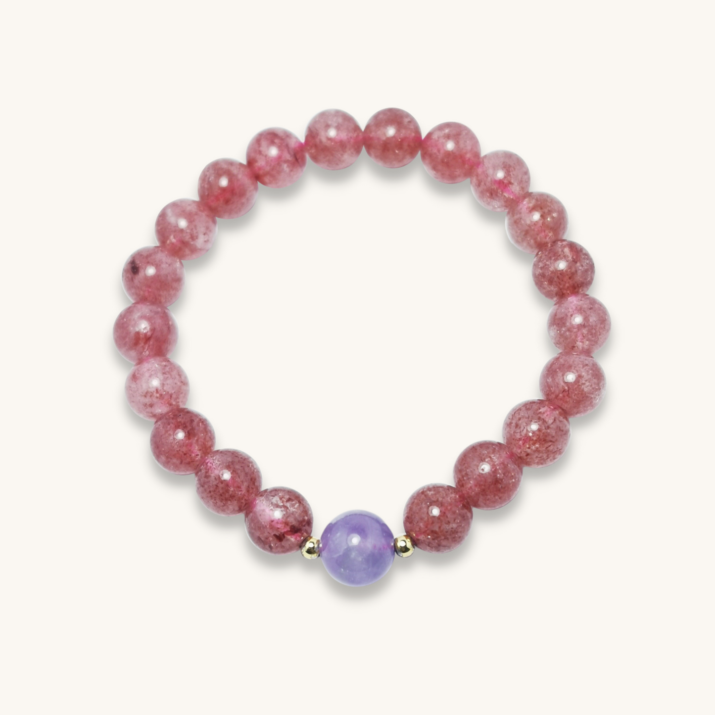 Crystal Love - Bracelet - Lavender Amethyst & Strawberry Quartz
