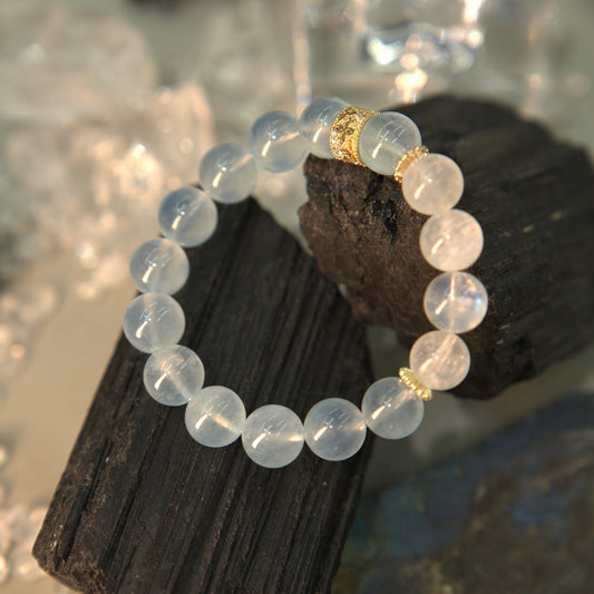 Aquamarine & Moonstone Bracelet - Lunar Ocean