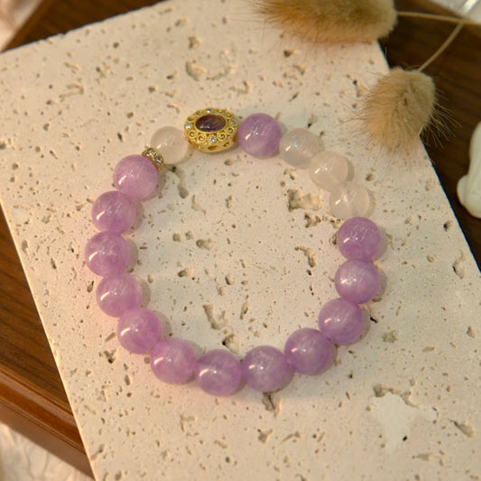 Lavender Amethyst & Blue Moonstone Bracelet - Moonlight Serenity