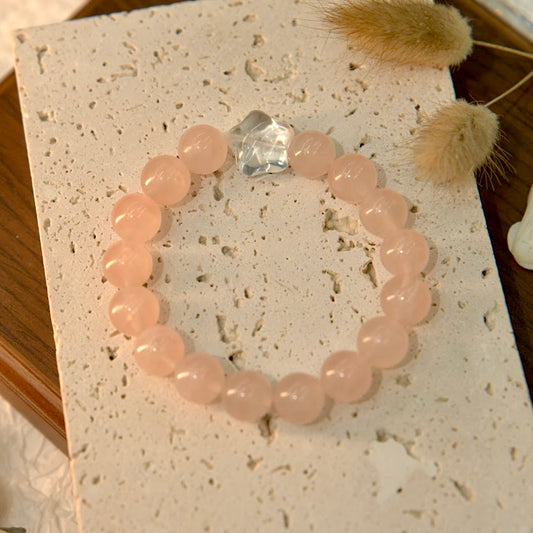Rose Quartz & Clear Quartz Bracelet - Starlight Fall-in-Love