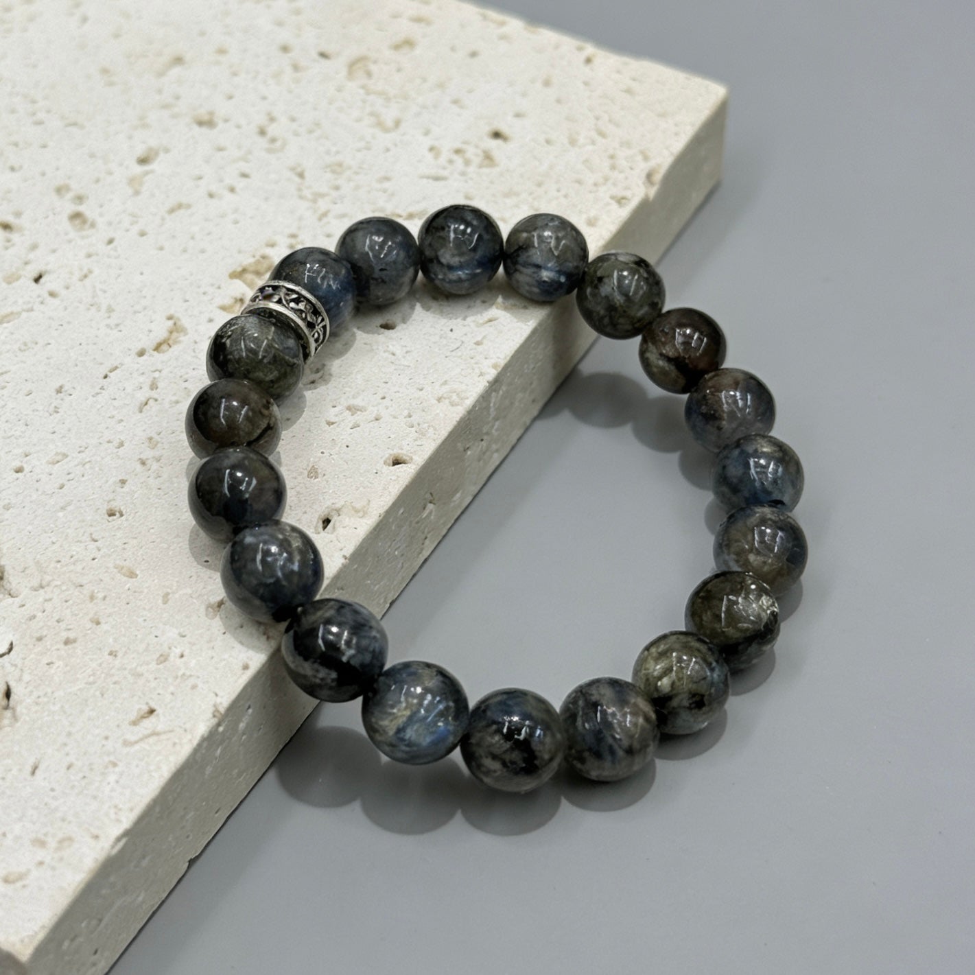 Dragon Scale Blue Kyanite & s925 Silver Bracelet - LoongBlue Scales