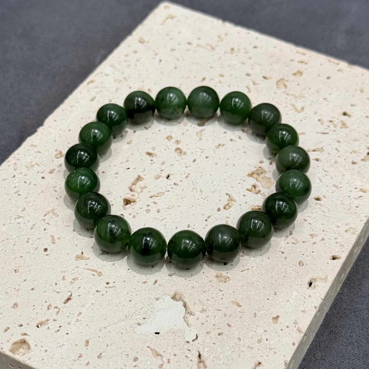 Russian Nephrite Jade Bracelet - Verdant Serenity
