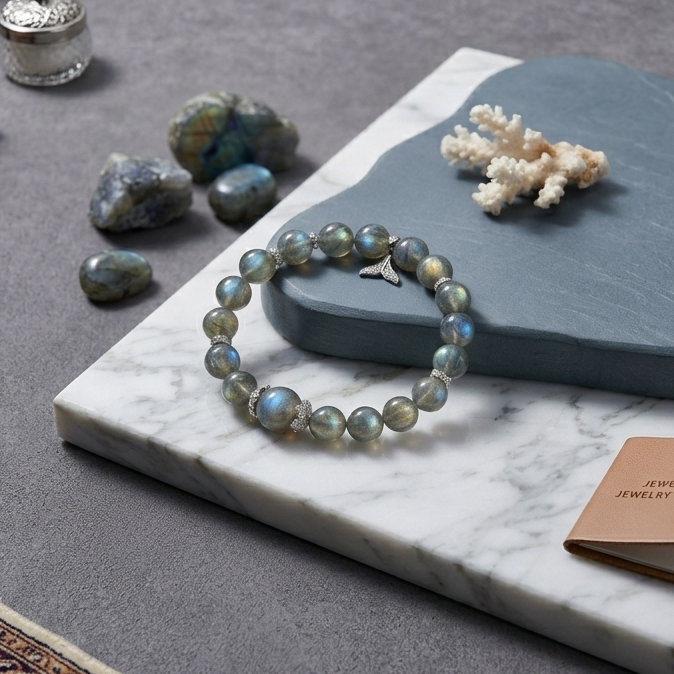 Grey Moonstone Bracelet - Luna