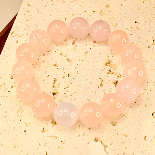 Rose Quartz & Blue Agate Bracelet - Tranquil Heart Harmony