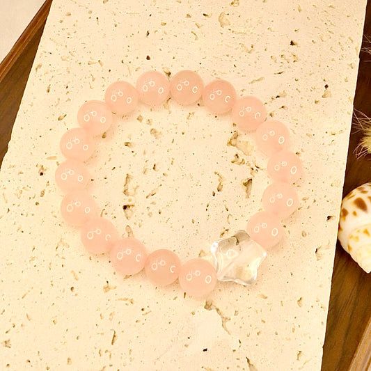 Rose Quartz & Clear Quartz Bracelet - Starlight Fall-in-Love