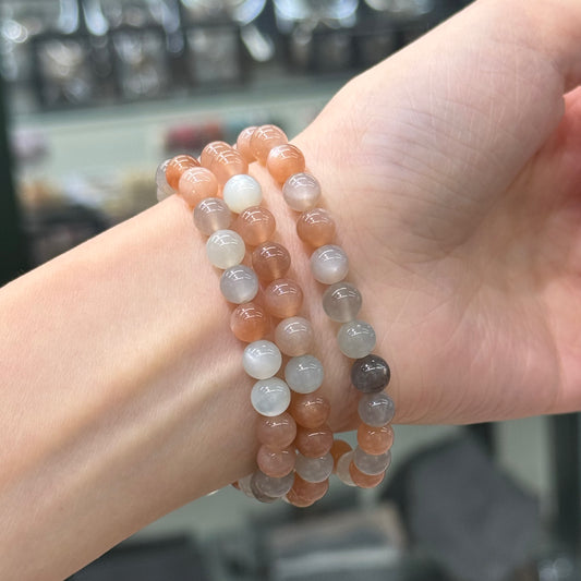 Multi-Color Moonstone Bracelet - Coconut Milk Tea
