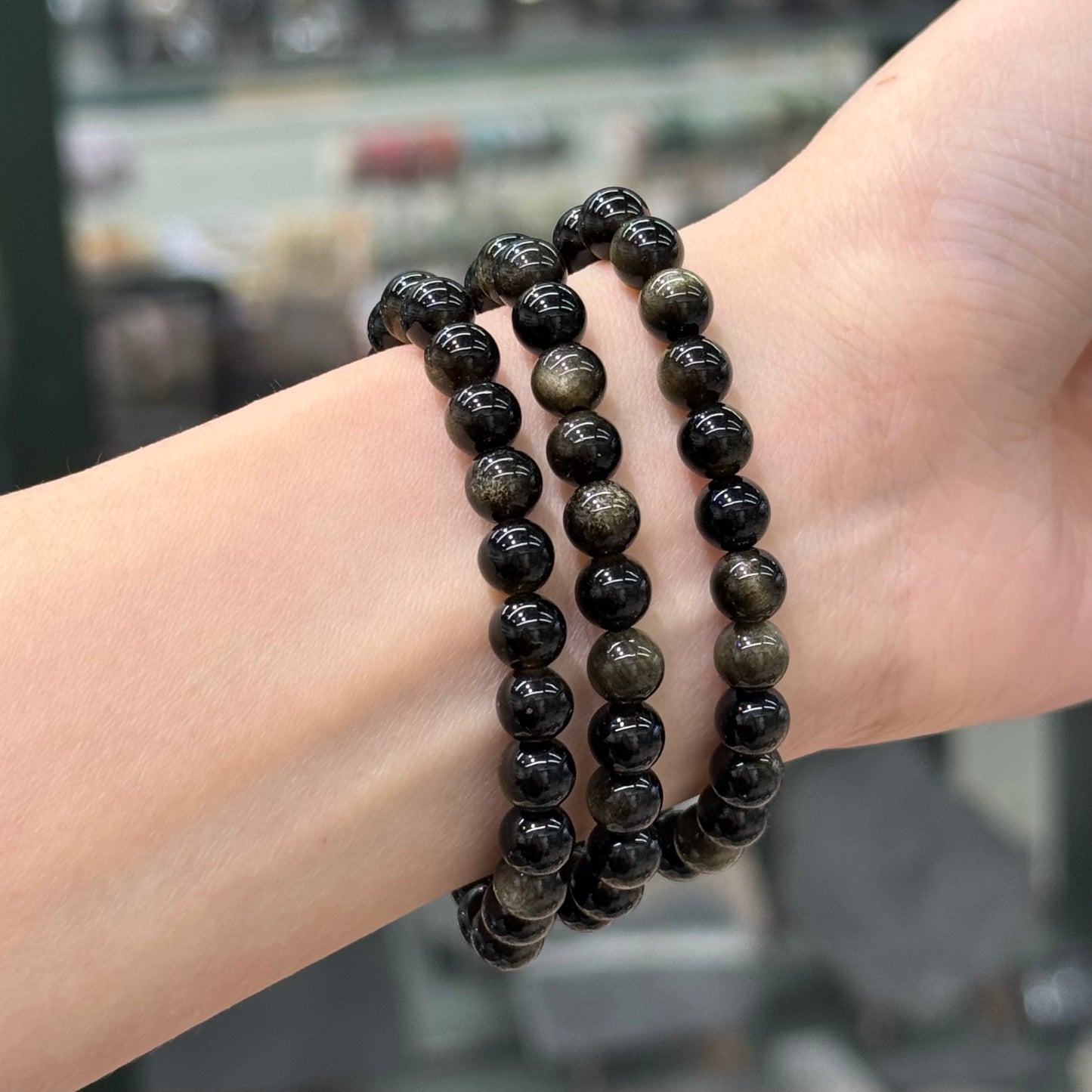 Golden Obsidian Bracelet - Golden Vein Guardian