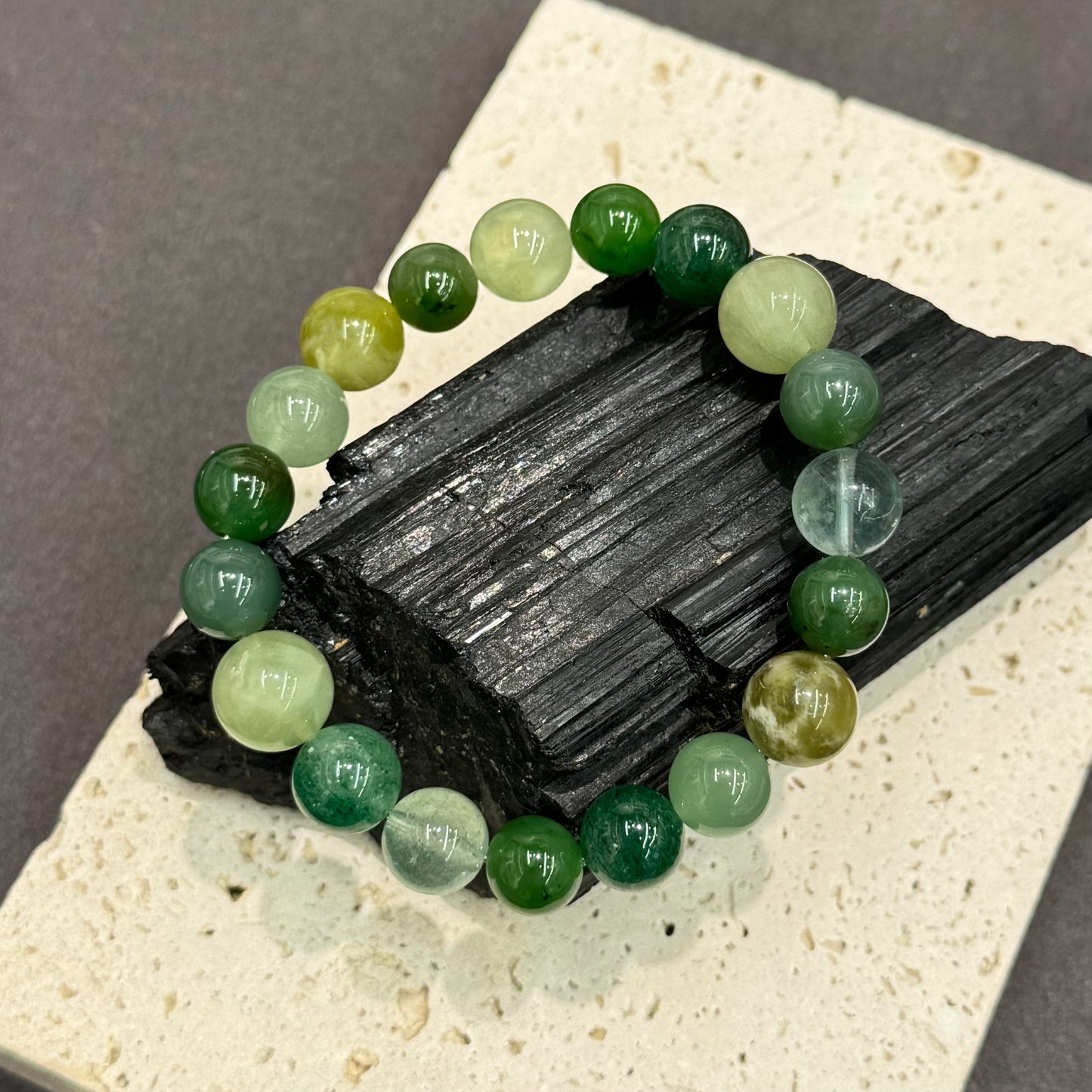 Wood Elemental Flow Multi-Gemstone Bracelet – “Rooted in Strength, Blooming with Life.”