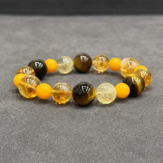 Earth Elemental Flow Multi-Gemstone Bracelet - “The Center Holds, The Soul Blooms.”