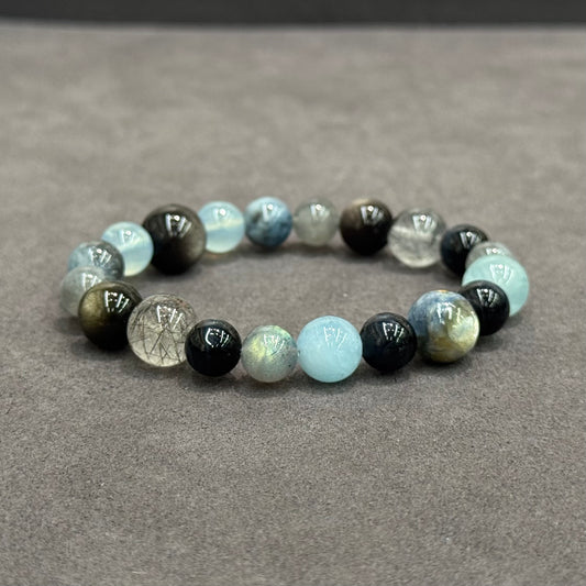 Water Elemental Flow Multi-Gemstone Bracelet – “As Vast as the Ocean, As Gentle as Water.”