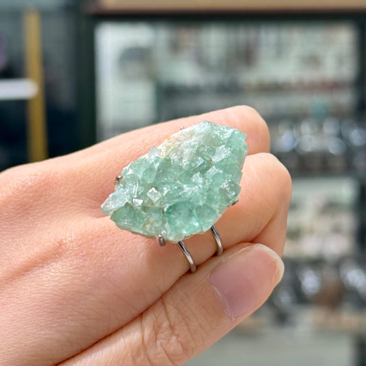 Fluorite · Adjustable Band Ring - Forest Vein