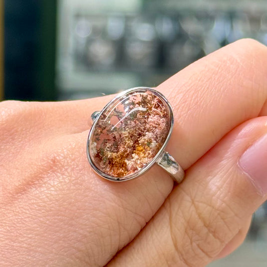 Autumn-Hued Phantom Quartz · s925 Silver · Adjustable Ring - Eternal Garden