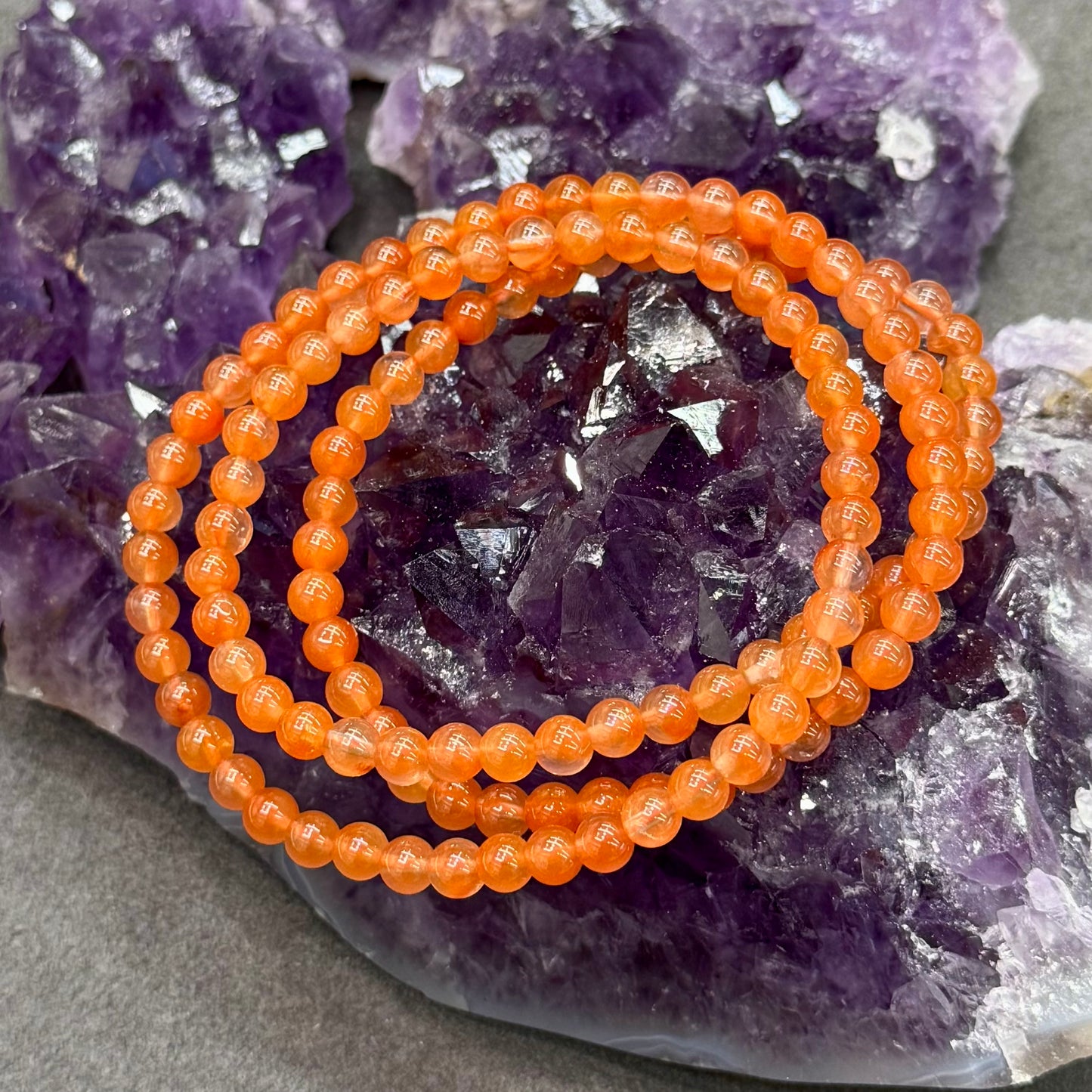 Orange-Red Icy Floral South Red Agate Bracelet - Flamepetal Whisper