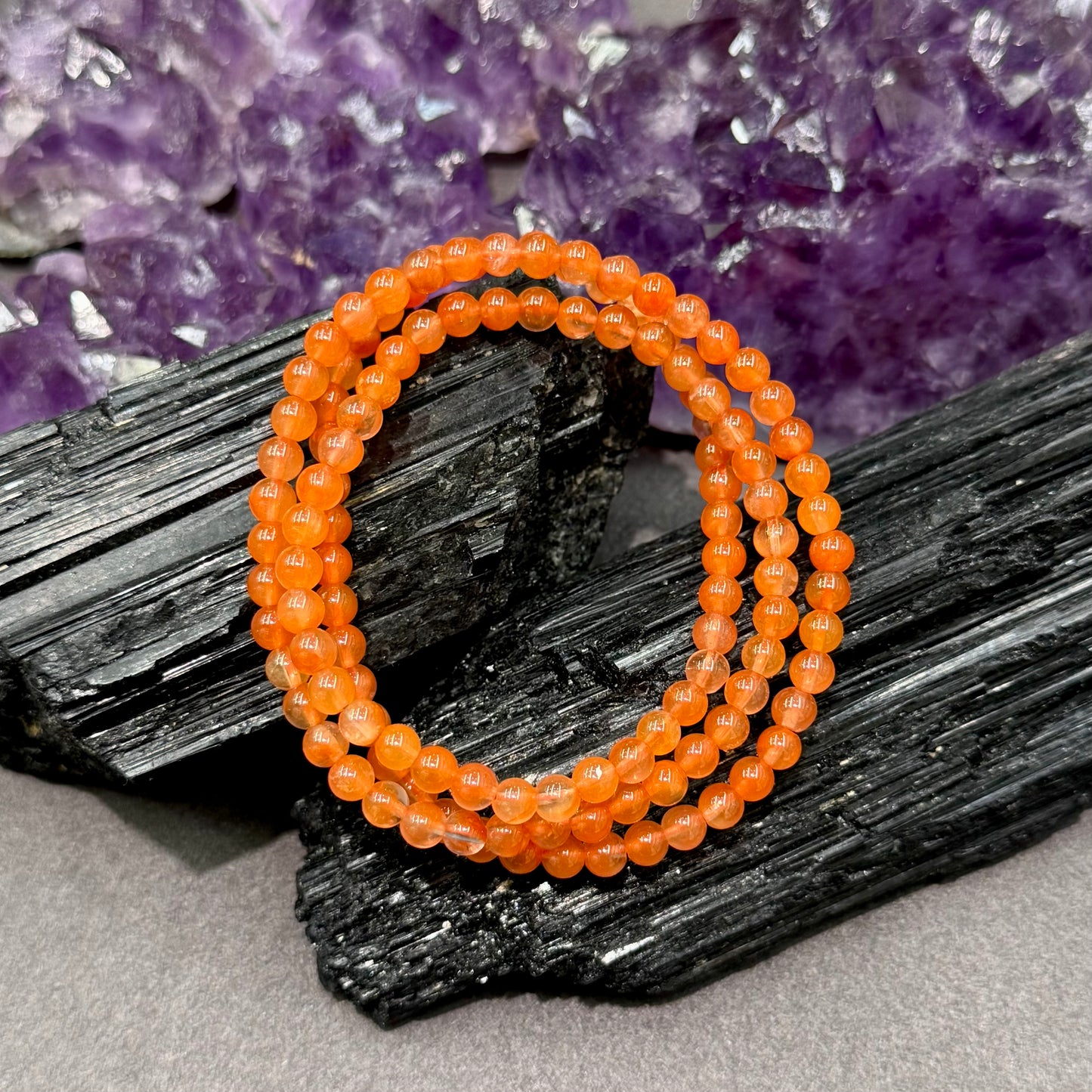 Orange-Red Icy Floral South Red Agate Bracelet - Flamepetal Whisper