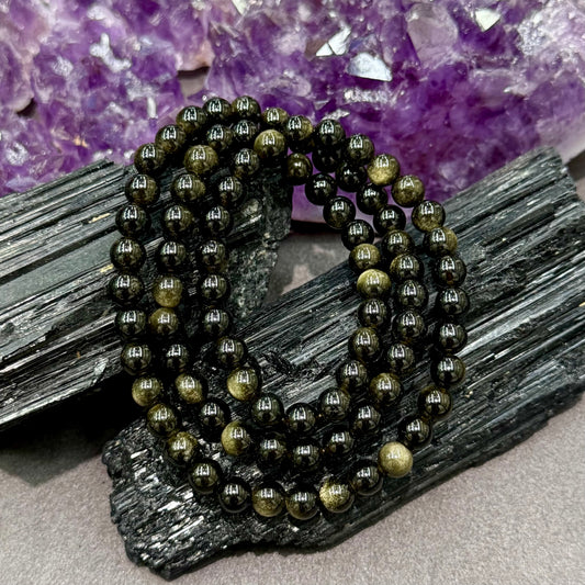 Golden Obsidian Bracelet - Golden Vein Guardian