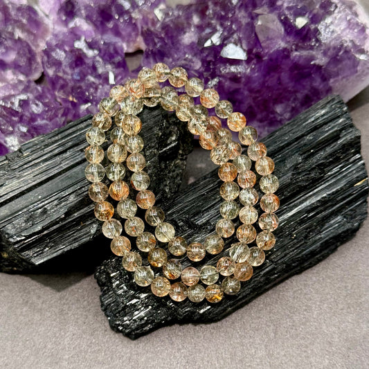 Black Gold Super 7 Quartz Bracelet - Starlit Core