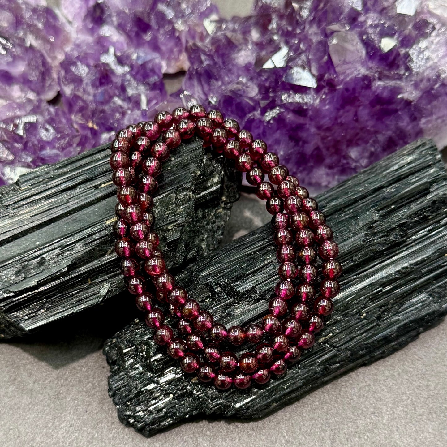 Rhodolite Garnet Bracelet (Icy-Translucent high quality) - Crimson Veil