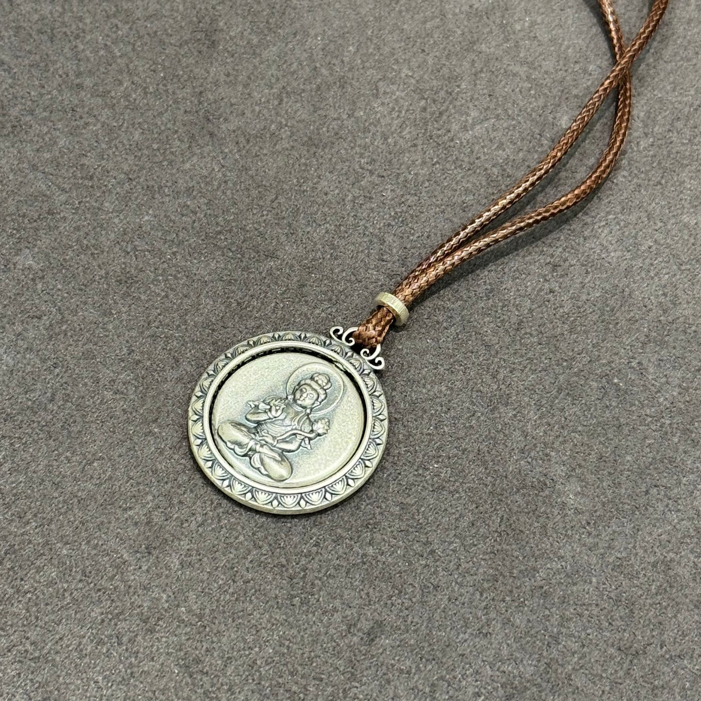 s999 Silver Year of the Horse Auspicious Buddha Amulet Necklace