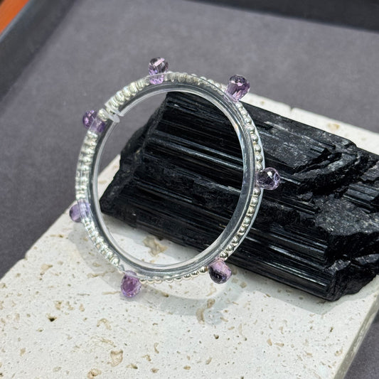 s999 Silver & Amethyst Raindrop Bracelet