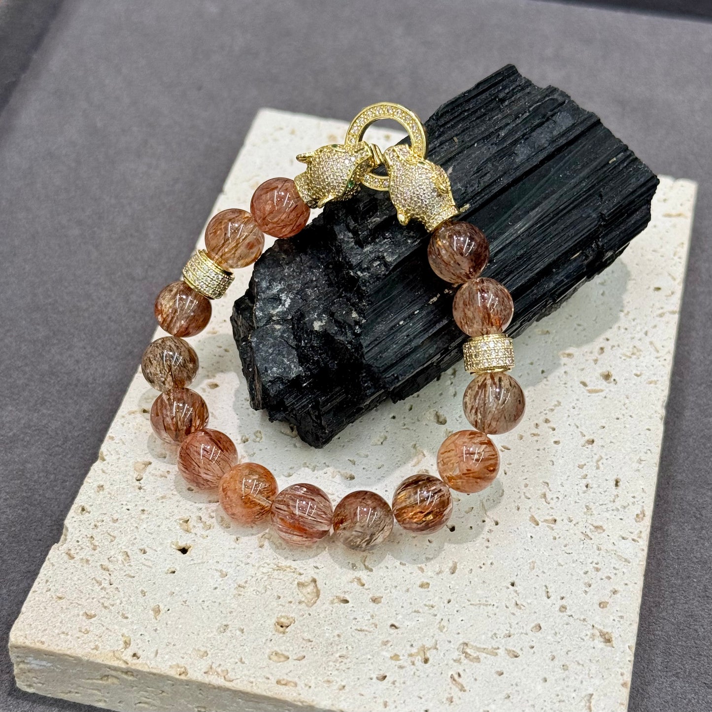 Black Gold Super 7 Quartz Bracelet - Black Gold Power