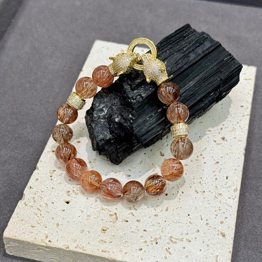 Black Gold Super 7 Quartz Bracelet - Black Gold Power