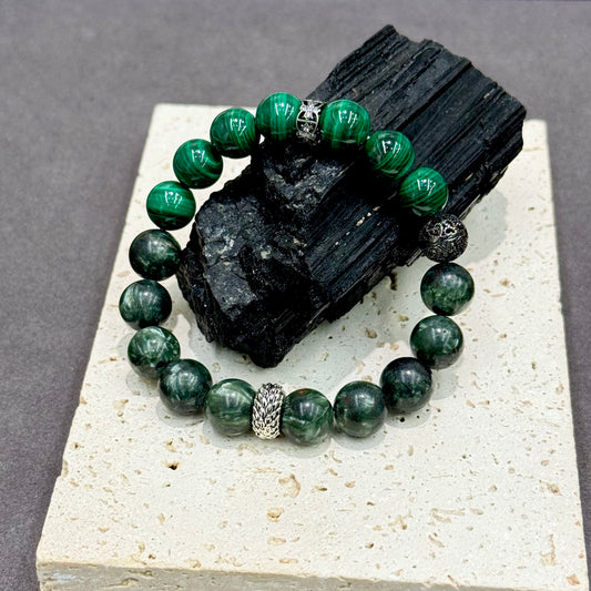 Malachite & Green Dragon Stone Bracelet - Emerald Sovereign