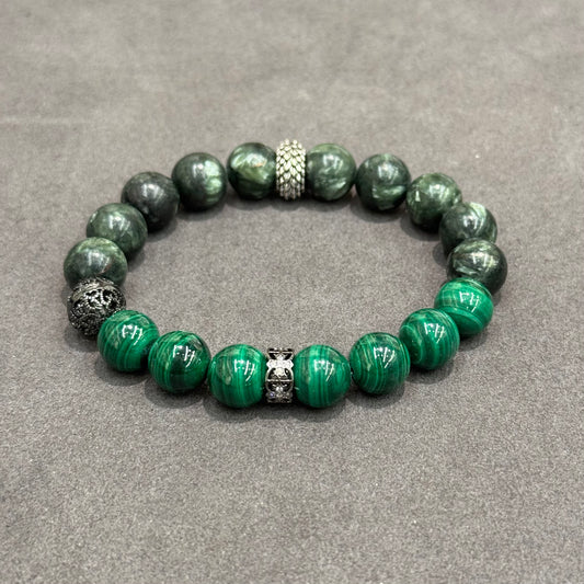 Malachite & Green Dragon Stone Bracelet - Emerald Sovereign
