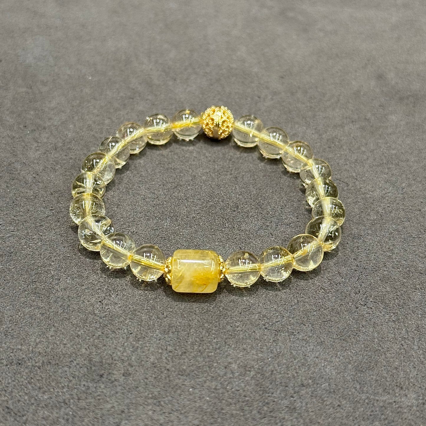 Golden Rutilated Quartz & Citrine Bracelet - Golden Prosperity
