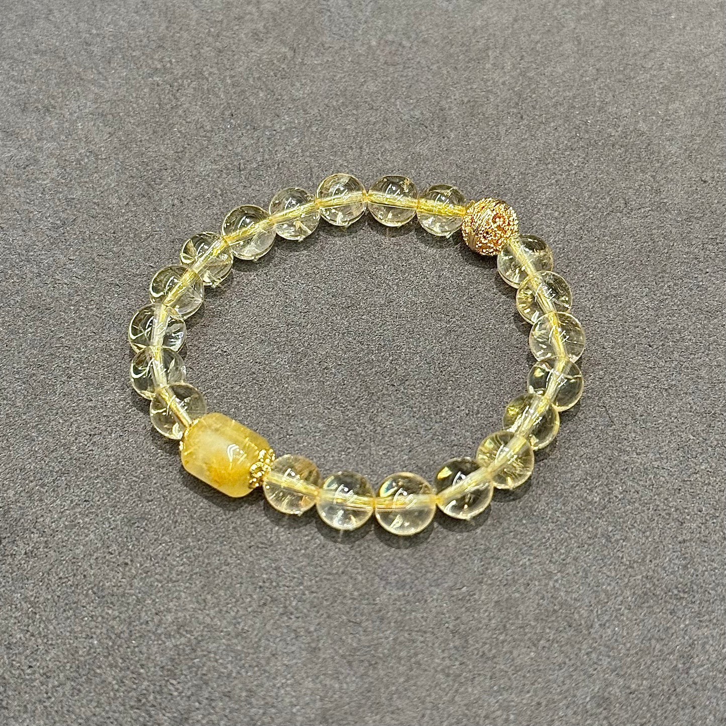 Golden Rutilated Quartz & Citrine Bracelet - Golden Prosperity