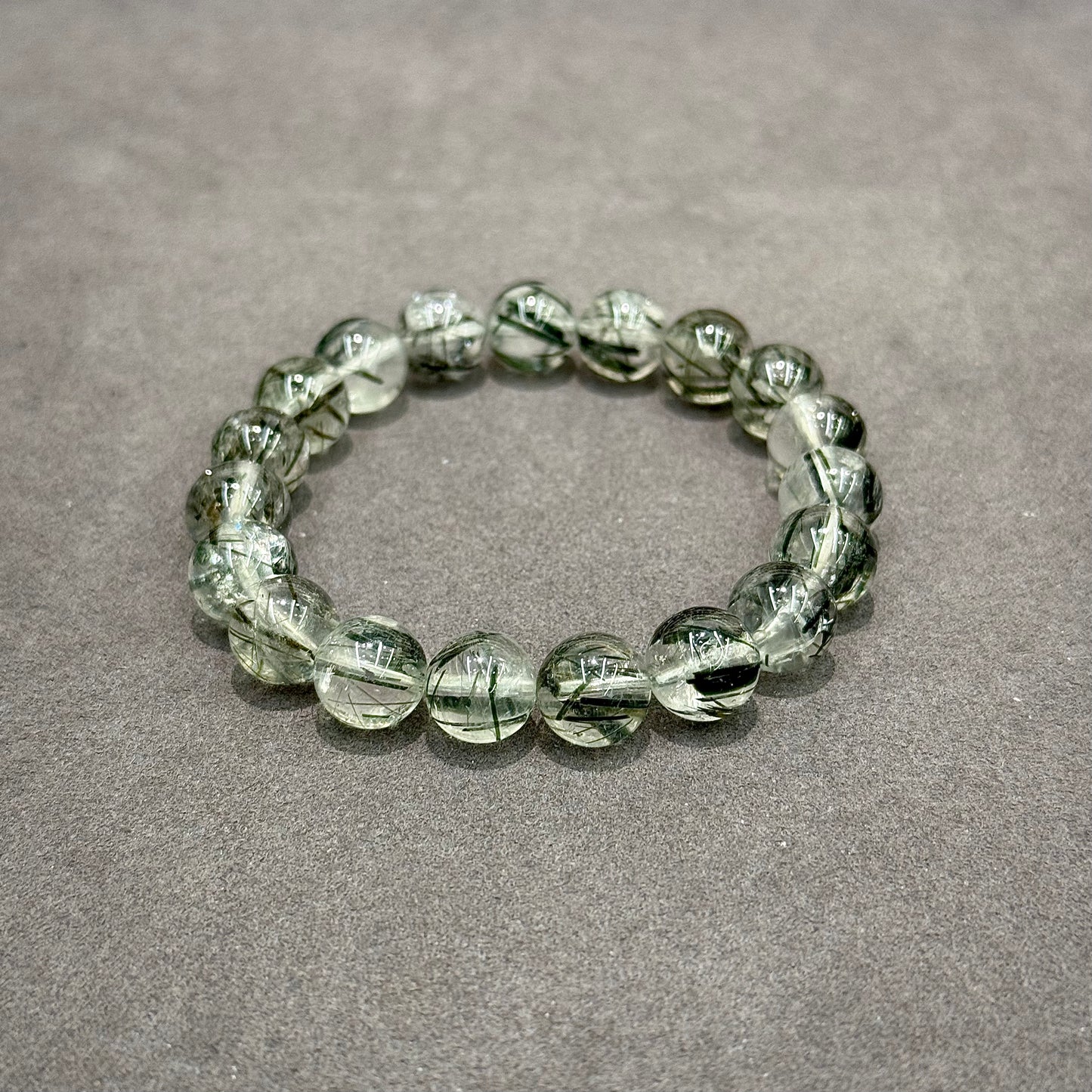 Dark Green Rutilated Quartz Bracelet - Forest