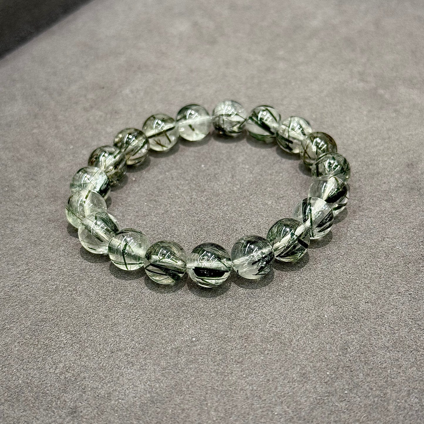 Dark Green Rutilated Quartz Bracelet - Forest