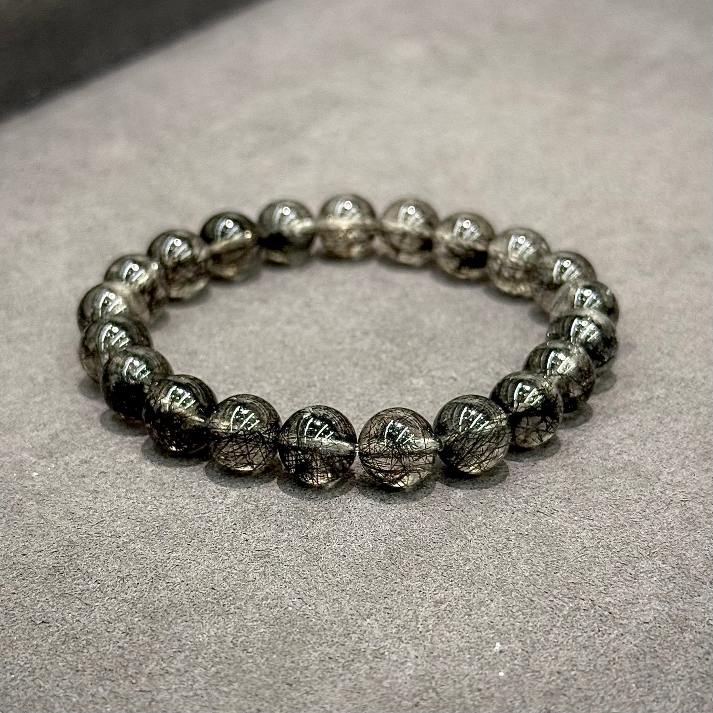 Full Lace Black Rutilated Quartz Bracelet - Mystery & Elegance