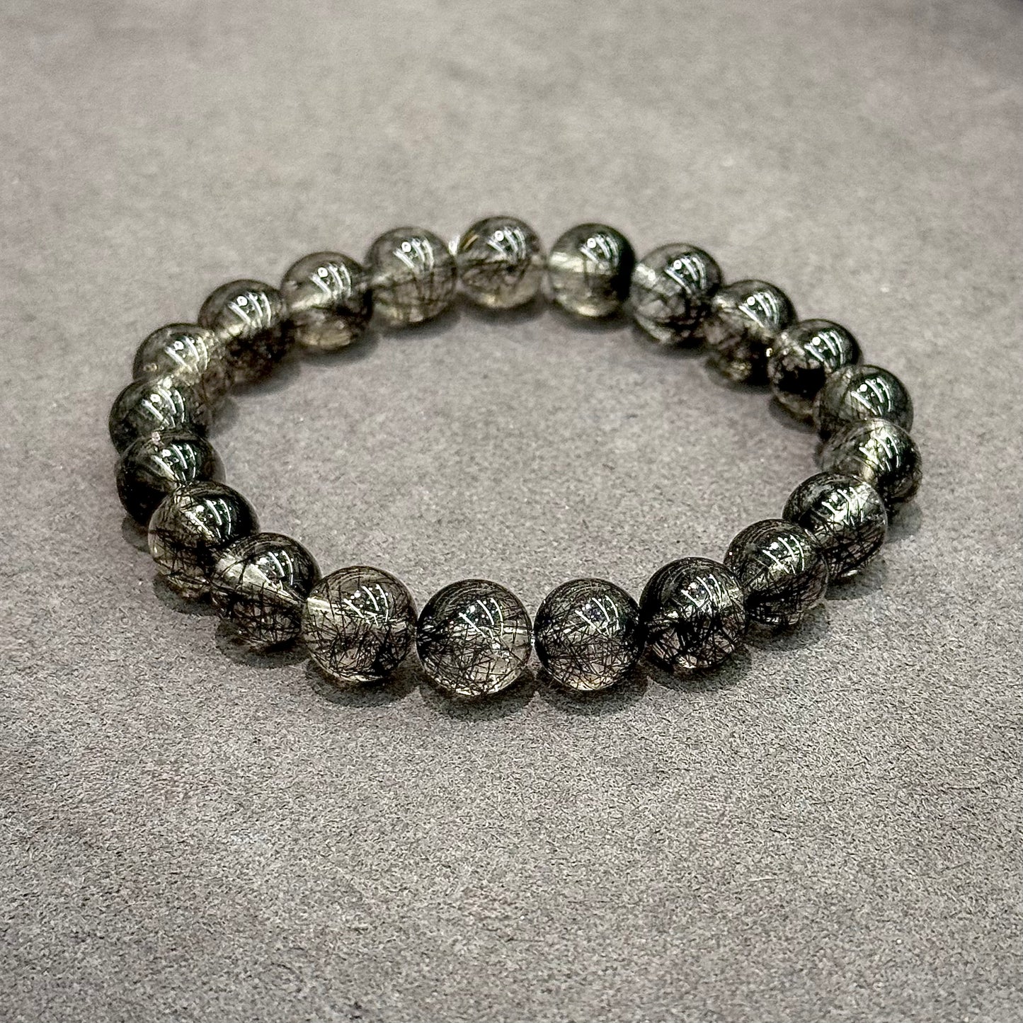 Full Lace Black Rutilated Quartz Bracelet - Mystery & Elegance