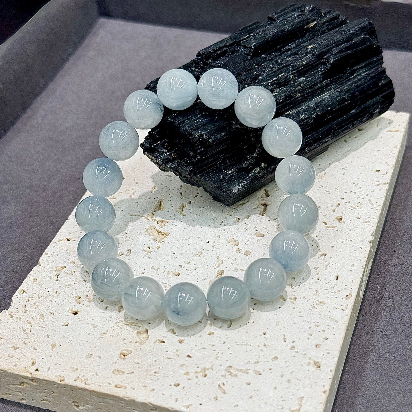 Blue Rutilated / Rabbit Hair Quartz Bracelet - Blue Rabbit