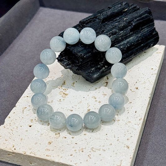 Blue Rutilated / Rabbit Hair Quartz Bracelet - Blue Rabbit