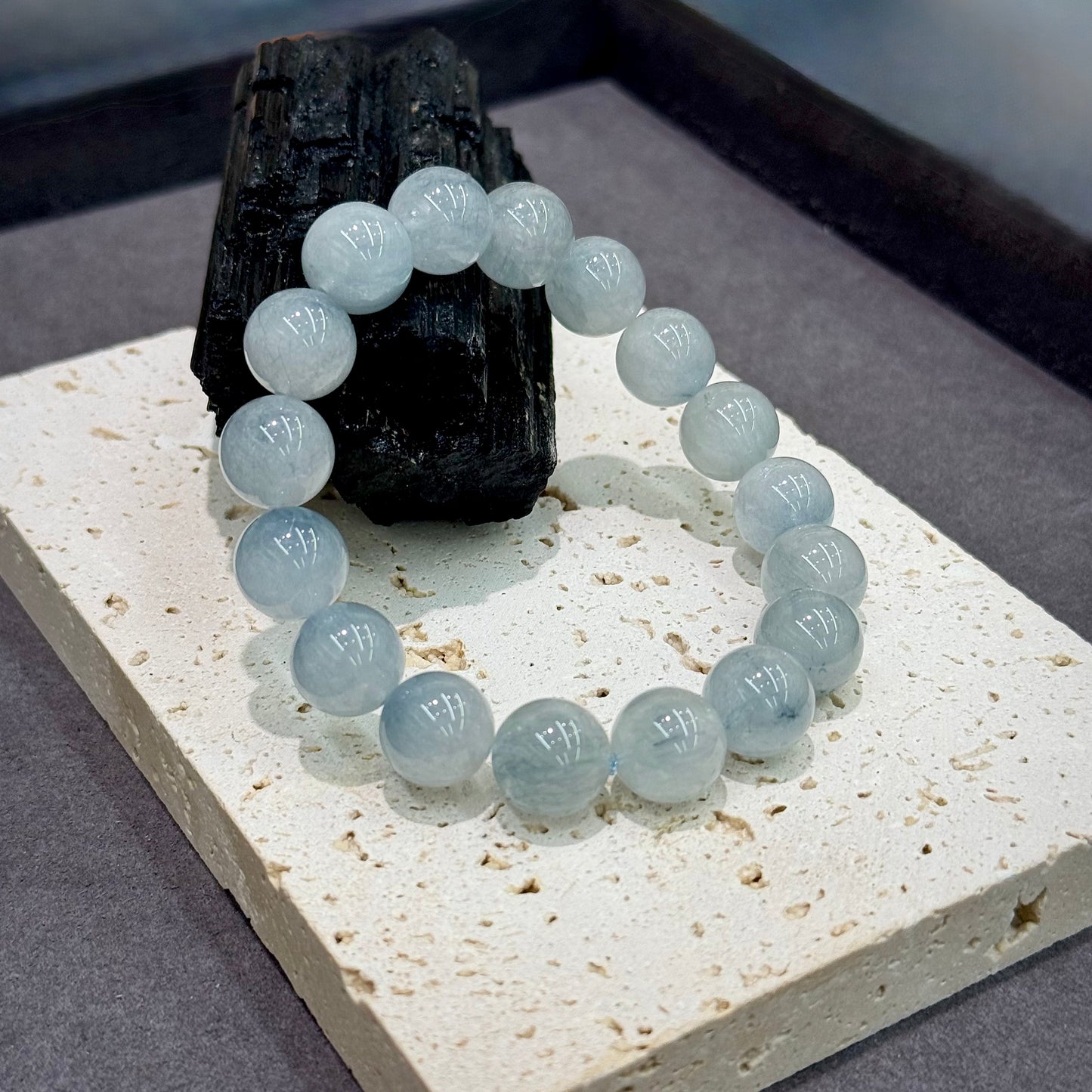 Blue Rutilated / Rabbit Hair Quartz Bracelet - Blue Rabbit