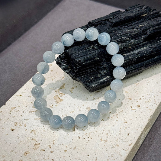 Blue Rutilated / Rabbit Hair Quartz Bracelet - Mini Blue Rabbit