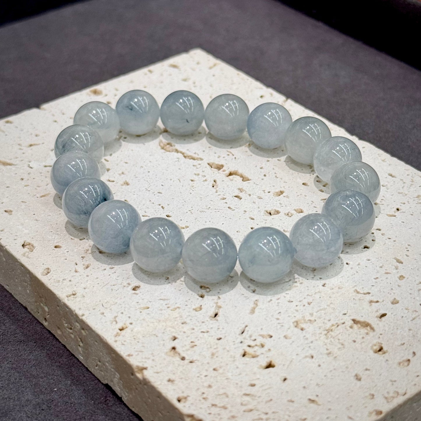 Blue Rutilated / Rabbit Hair Quartz Bracelet - Blue Rabbit