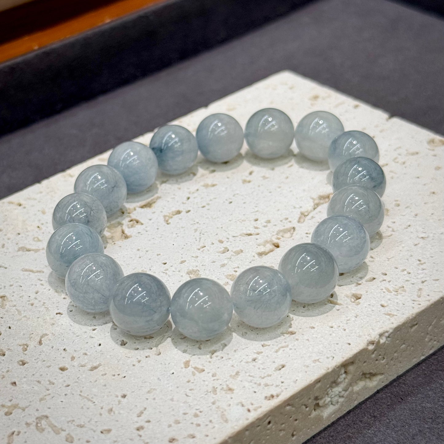 Blue Rutilated / Rabbit Hair Quartz Bracelet - Blue Rabbit