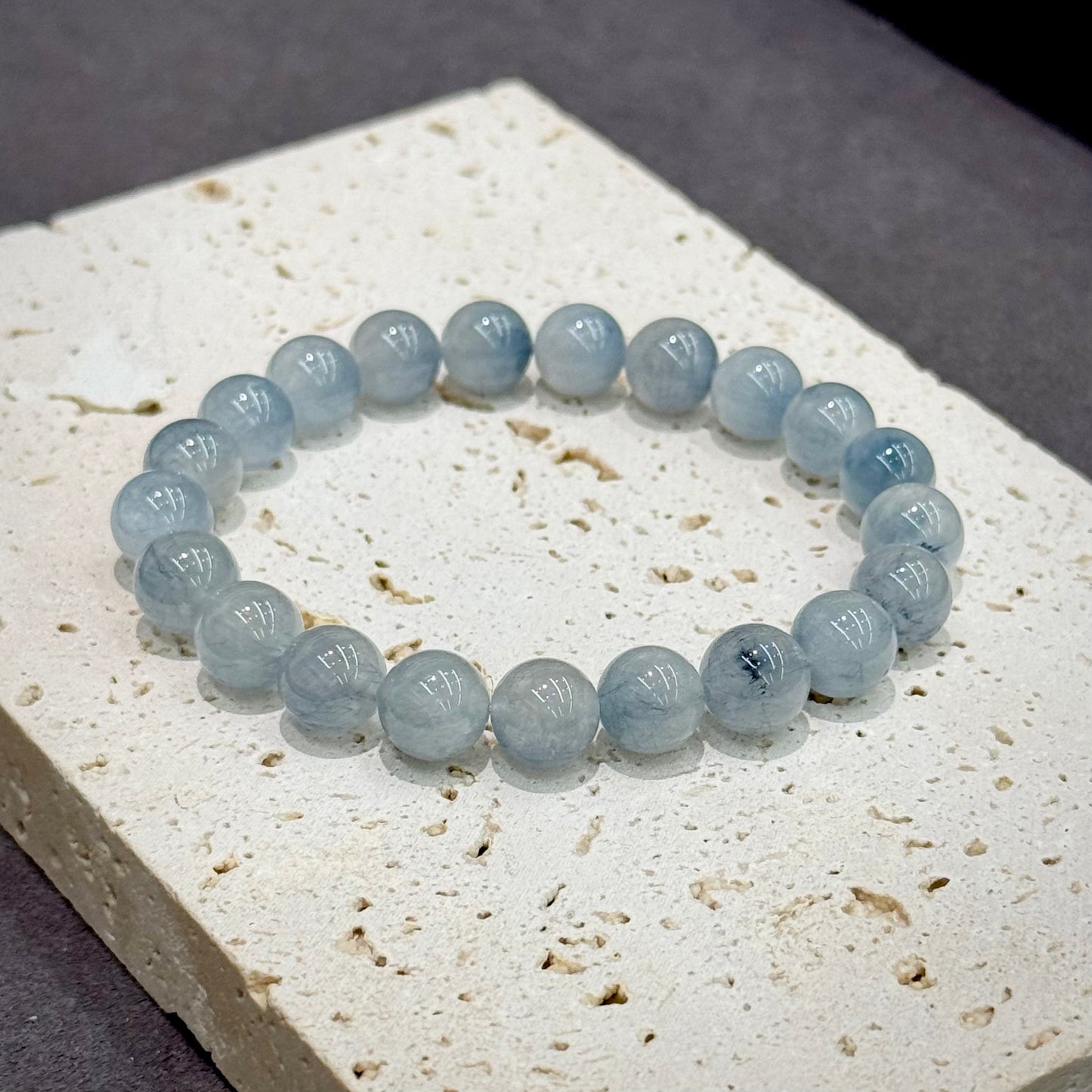 Blue Rutilated / Rabbit Hair Quartz Bracelet - Mini Blue Rabbit