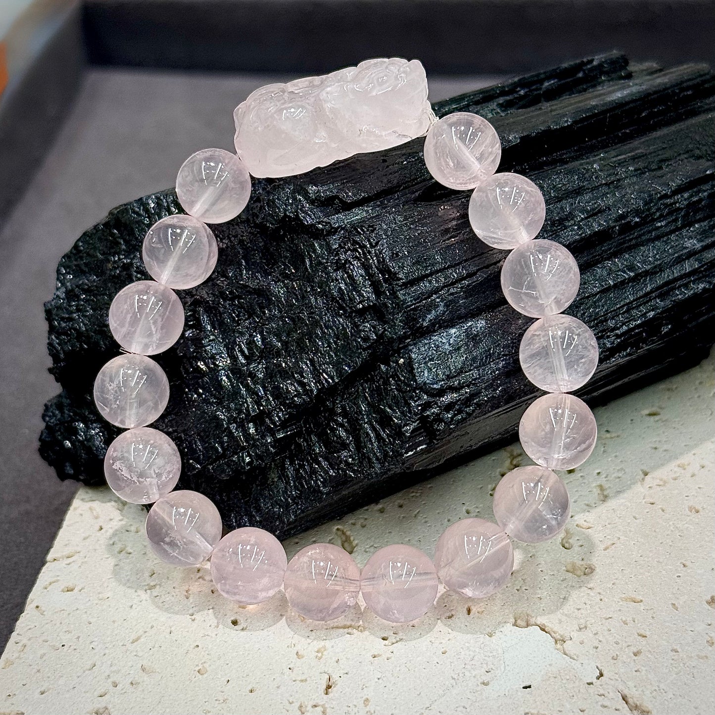 Rose Quartz Pixiu Bracelet - Love & Fortune