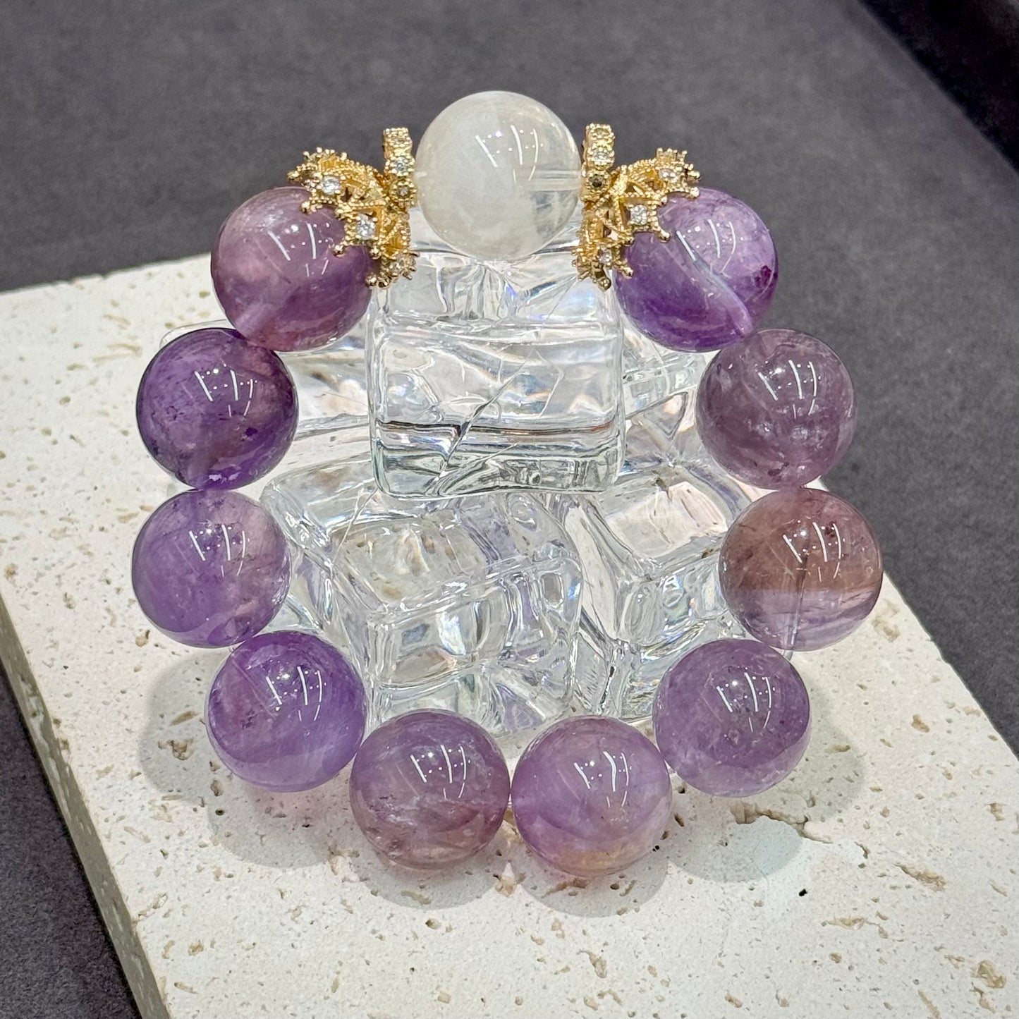 Ametrine, Amethyst, Snow Phantom Quartz Bracelet - Fortune, Career & Protection