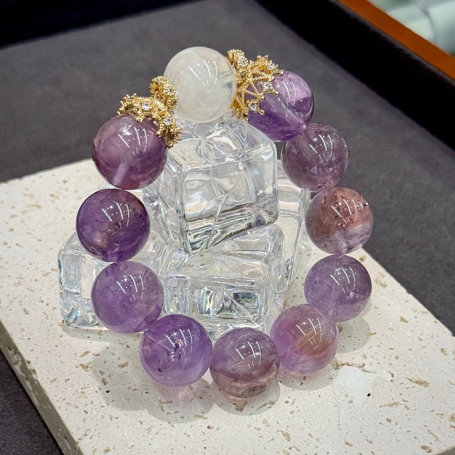 Ametrine, Amethyst, Snow Phantom Quartz Bracelet - Fortune, Career & Protection