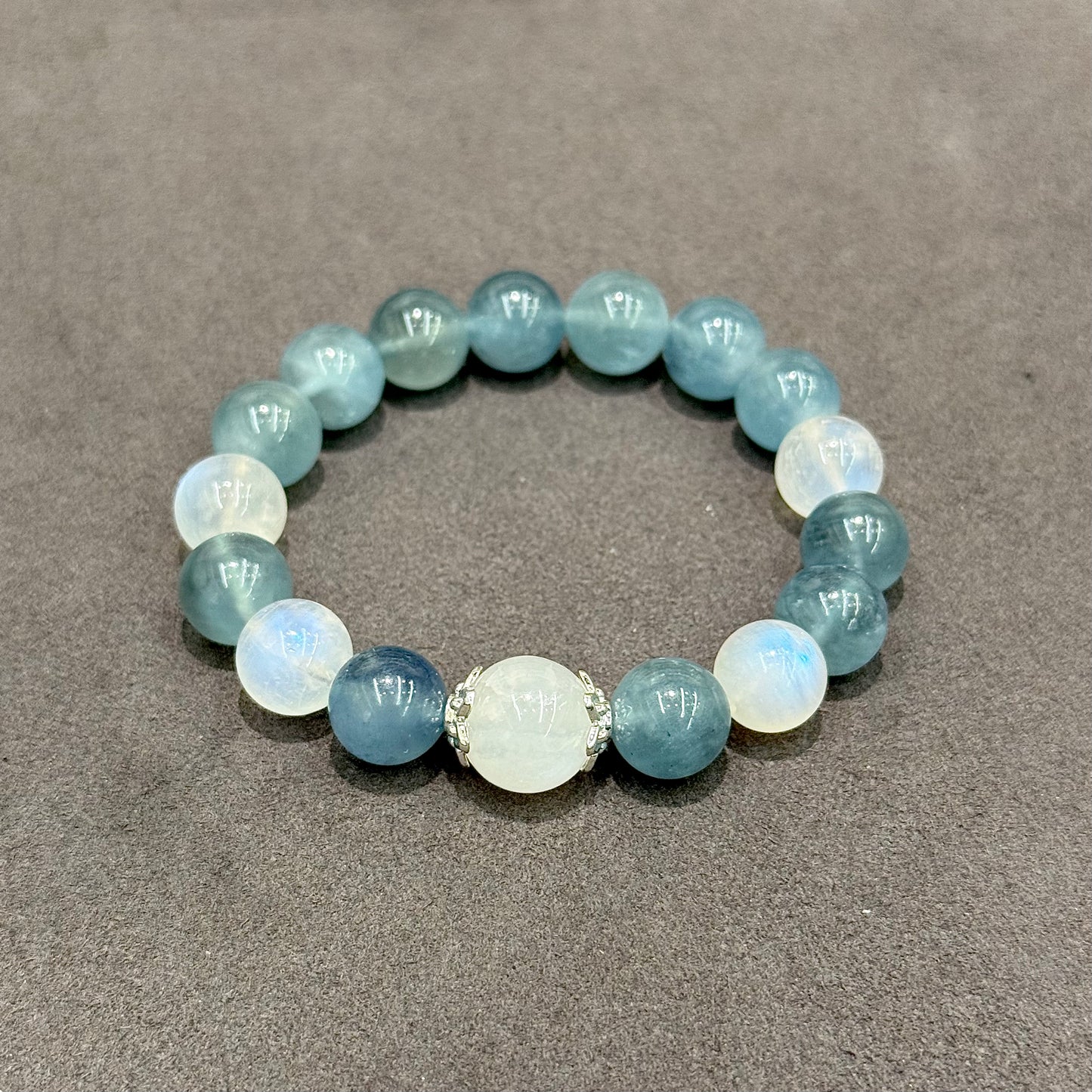 Demon Blue Aquamarine & Blue Moonstone Bracelet - Moon Tide