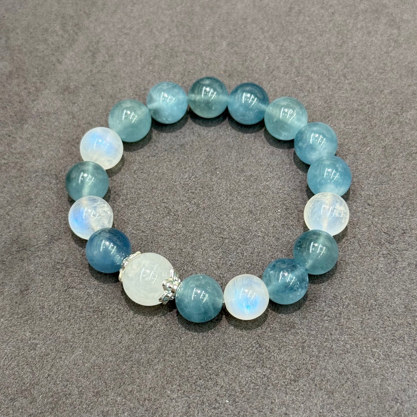 Demon Blue Aquamarine & Blue Moonstone Bracelet - Moon Tide