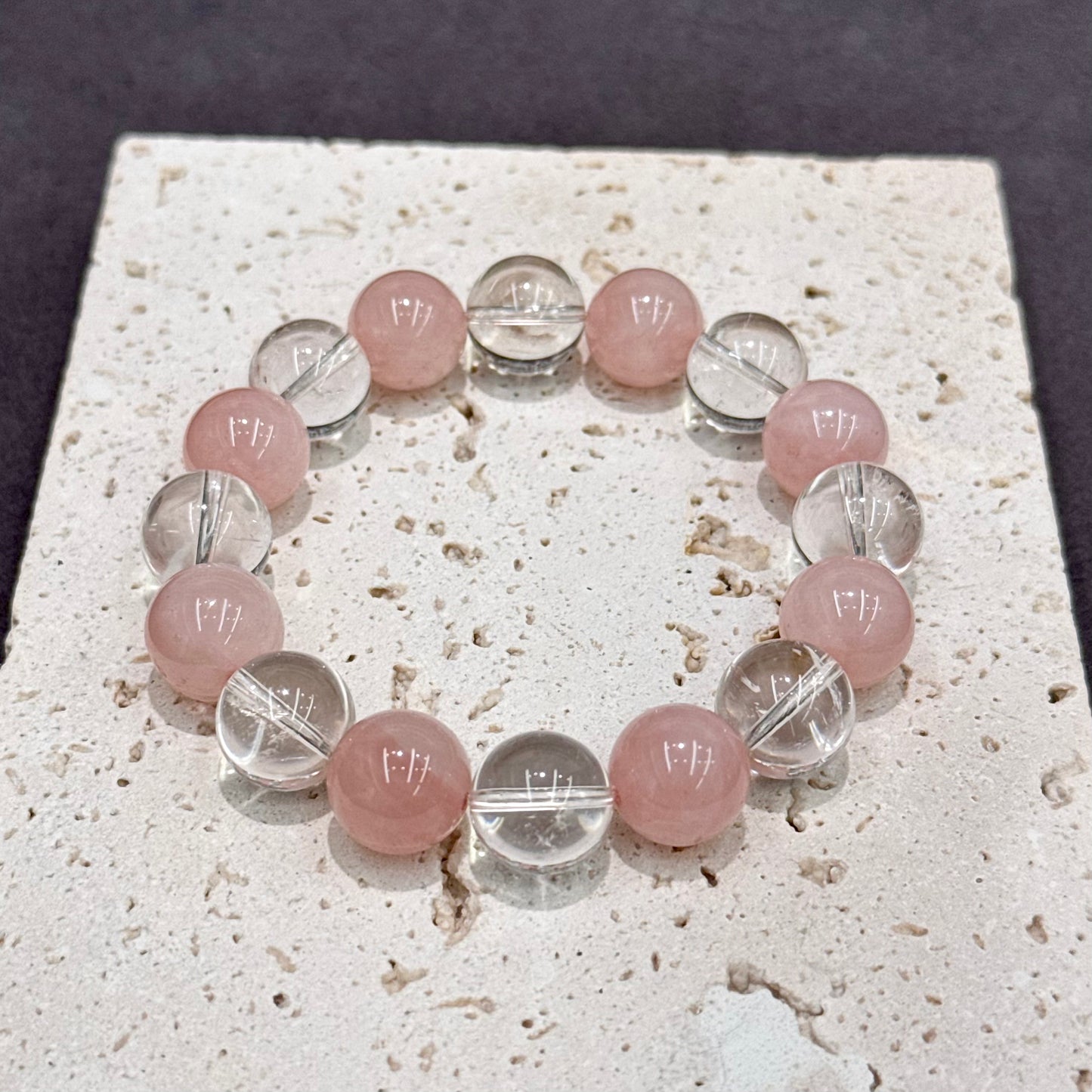 Rose Quartz, Clear Quartz Bracelet - Pure Love · Harmony & Clarity